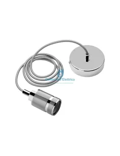 Wiva 31501145 Metallanhänger, strukturiert, E27, glänzendes Silber